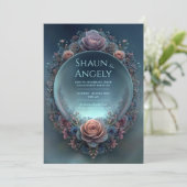 Invitation Sphère Céleste Éthérée Rose de Minuit Mariage (Debout devant)