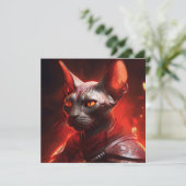 Invitation Sphinx Cat Warrior From Another Galaxy (Debout devant)