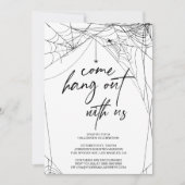 Invitation Spider Come Hang Halloween Party (Devant)