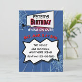 Invitation Spider Comic Blue Red Birthday (Debout devant)