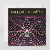 INVITATION SPIDER ET WEB BLUE SAPPHIRE BLACK HALLOWEEN PARTY (Devant)