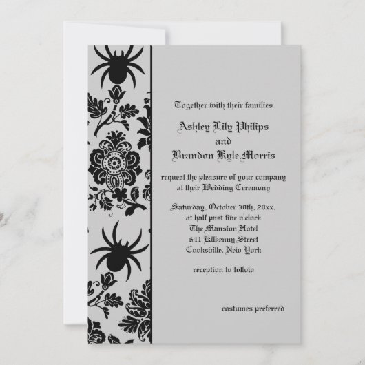 Invitation Spider Mariage damassé (Devant)