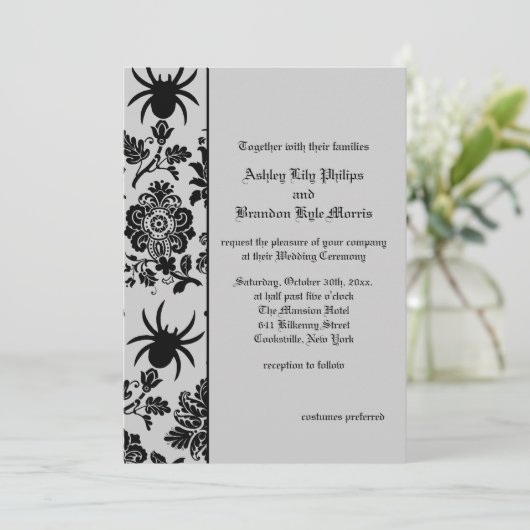 Invitation Spider Mariage damassé (Debout devant)