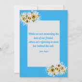 Invitation Spider Mums Photo Blue Memory Citation Memorial (Dos)