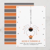 Invitation Spider stars et cupcake Anniversaire blanc En (Devant / Derrière)