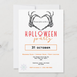 Invitation Spider Wave Skeleton Halloween Party