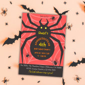 Invitation Spider Web 4e anniversaire fête éffrayante d'Hallo