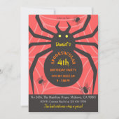 Invitation Spider Web 4e anniversaire fête éffrayante d'Hallo (Devant)