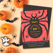 Invitation Spider Web 6e anniversaire fête éffrayante d'Hallo