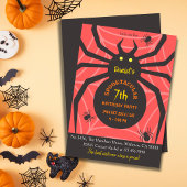 Invitation Spider Web 7e anniversaire fête éffrayante d'Hallo