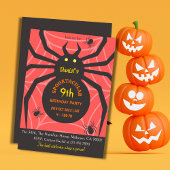 Invitation Spider Web 9e anniversaire fête éffrayante d'Hallo