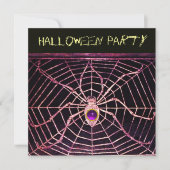 INVITATION SPIDER & WEB PURPLE AMÉTHYST BLACK HALLOWEEN PARTI (Devant)