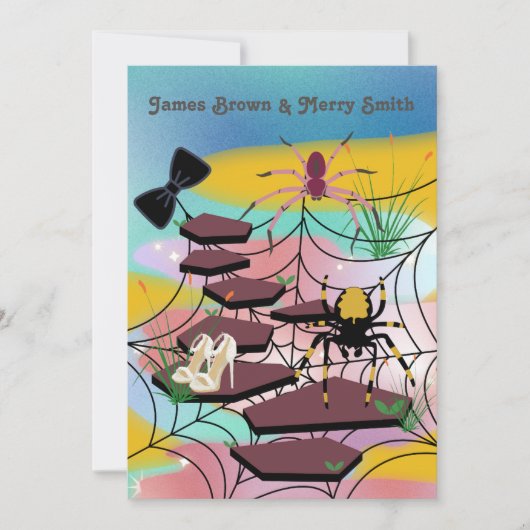 Invitation Spiders web Noble Chaussures Chemin Bow Cravate Ma (Devant)