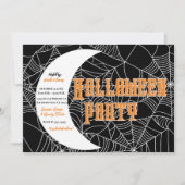 Invitation Spiderweb Crescent Moon Halloween Costume Party (Devant)