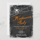Invitation Spiderweb + Script Vintage Refusé Halloween Party (Devant)