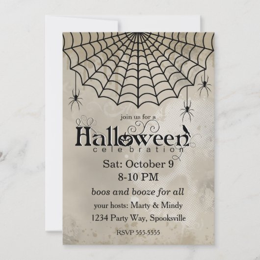 Invitation Spiderweb victorien Goth (Devant)
