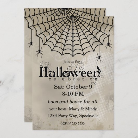 Invitation Spiderweb victorien Goth (Devant / Derrière)