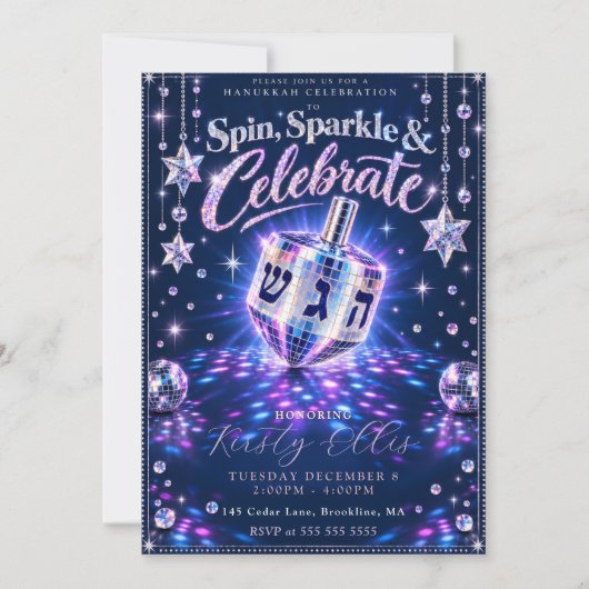 Invitation Spin Sparkle Hanouka (Devant)