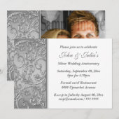 Invitation Spirale florale pour l'anniversaire de mariage d'a (Devant / Derrière)