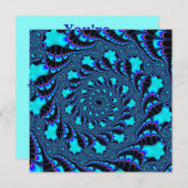 Invitation Spirale tourbillon turquoise (Devant / Derrière)