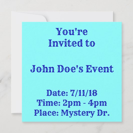 Invitation Spirale tourbillon turquoise (Dos)