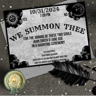 Invitation Spirit Board Gothique Halloween Mariage ou douche