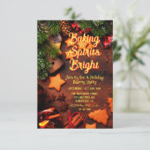 Invitation Spiritueux Rustique de cuisson au bois Fête de Noë (Debout devant)