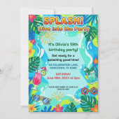 Invitation Splash Dive Summer Birthday Party (Devant)
