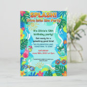 Invitation Splash Dive Summer Birthday Party (Debout devant)