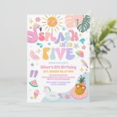 Invitation Splash Into Five Pool Party Summer 5th Birthday (Debout devant)