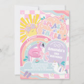 Invitation Splash Into Three Pool Party Rainbow 3rd Birthday (Devant)