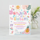 Invitation Splash Into Twelve Pool Party Summer 12th Birthday (Debout devant)