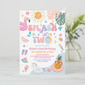 Invitation Splash Into Two Pool Party Summer 2nd Birthday (Debout devant)