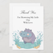 Invitation Splash of Joy, Little Hippo (Devant / Derrière)