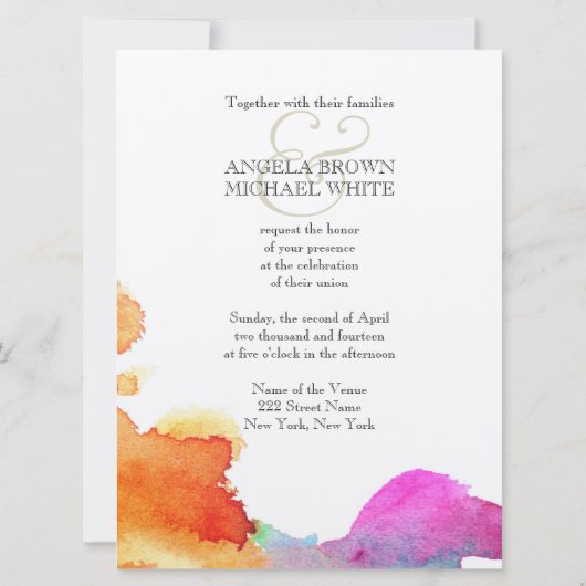 Invitation Splash of Watercolor (Dos)