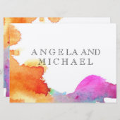 Invitation Splash of Watercolor (Devant / Derrière)