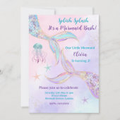 Invitation Splash pour une Fête de Sirène (Devant)