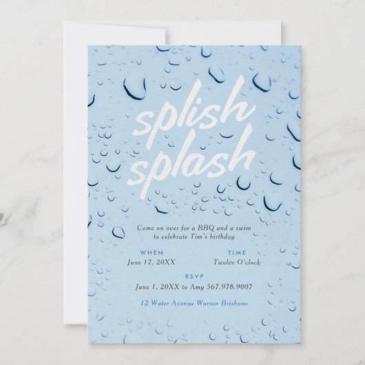 Invitation Splash Splash (Devant)