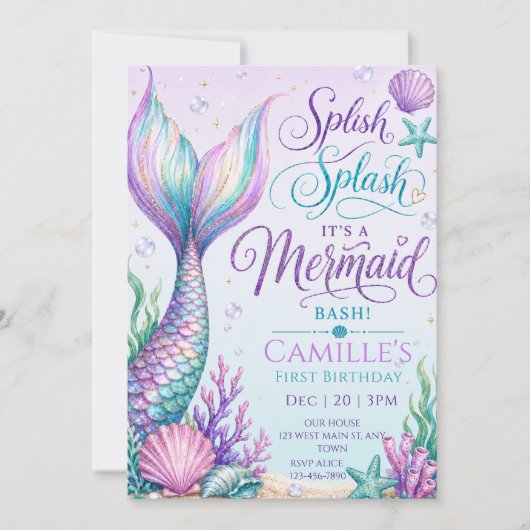 Invitation Splash Splash C'est une Fête d'anniversaire de Sir (Devant)