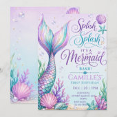 Invitation Splash Splash C'est une Fête d'anniversaire de Sir (Devant / Derrière)