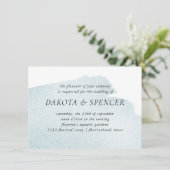 Invitation Splash Turquoise | Dark Moody Watercolor Mariage (Debout devant)