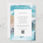 Invitation Splashing Blue Waves Details Coastal Wedding (Dos)