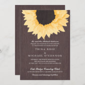 Invitation Splendeur rustique | de tournesol épousant (Devant / Derrière)