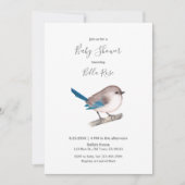 Invitation Splendid Fairy Wren Bird on Branch (Devant)