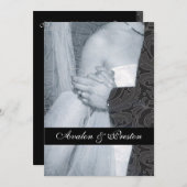 Invitation splendide de ruban de damassé de (Devant / Derrière)