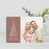 Invitation Splendide sapin d'épinette Beige photo de Noël/Fêt (Debout devant)