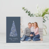 Invitation Splendide sapin d'épinette Bleu photo de Noël/Fête (Debout devant)