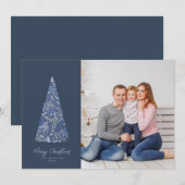 Invitation Splendide sapin d'épinette Bleu photo de Noël/Fête (Devant / Derrière)