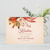 Invitation Splendor D'Automne Floral Ivory Soyez Ma Fille D'H (Debout devant)