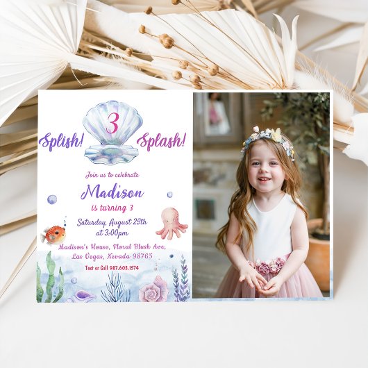 Invitation Splish Splash 3th Birday Party Photo